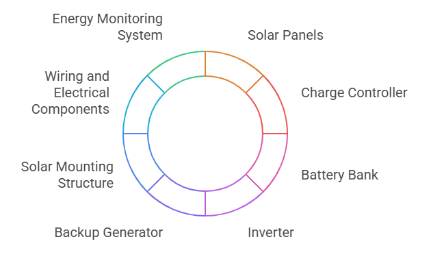 Components of an Off Grid Solar Electric System visual selection, Solar rooftop, Solar for rooftop, Jakson solar