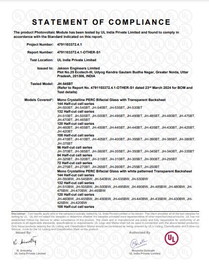 MONOPERC BIFACIAL IEC 61701 CERTIFICATE