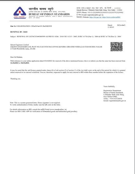 MONOPERC MONOFACIAL BIS RENEWAL CERTIFICATE 2022 2024