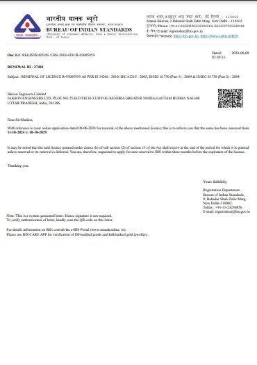 MONOPERC MONOFACIAL BIS RENEWAL CERTIFICATE 2024 2029