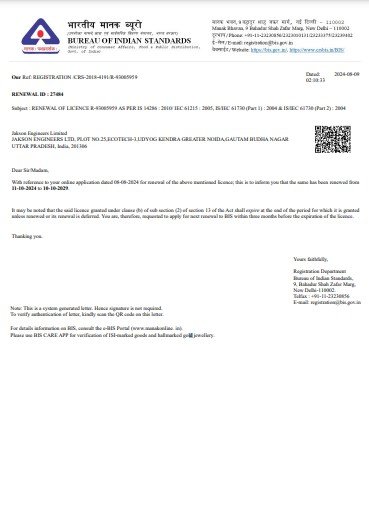 TOPCON DUAL GLASS BIS RENEWAL CERTIFICATE 2024 2029