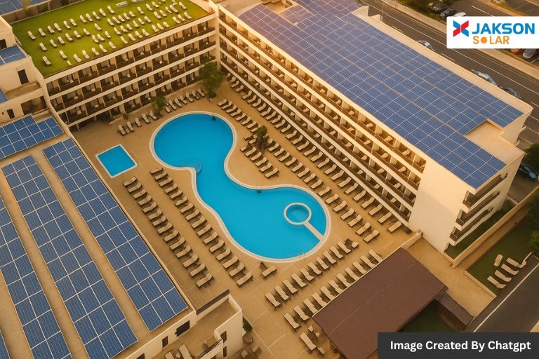 Hotel rooftop solar panel installation in India (1) Hotel rooftop solar panel installation in India (1)