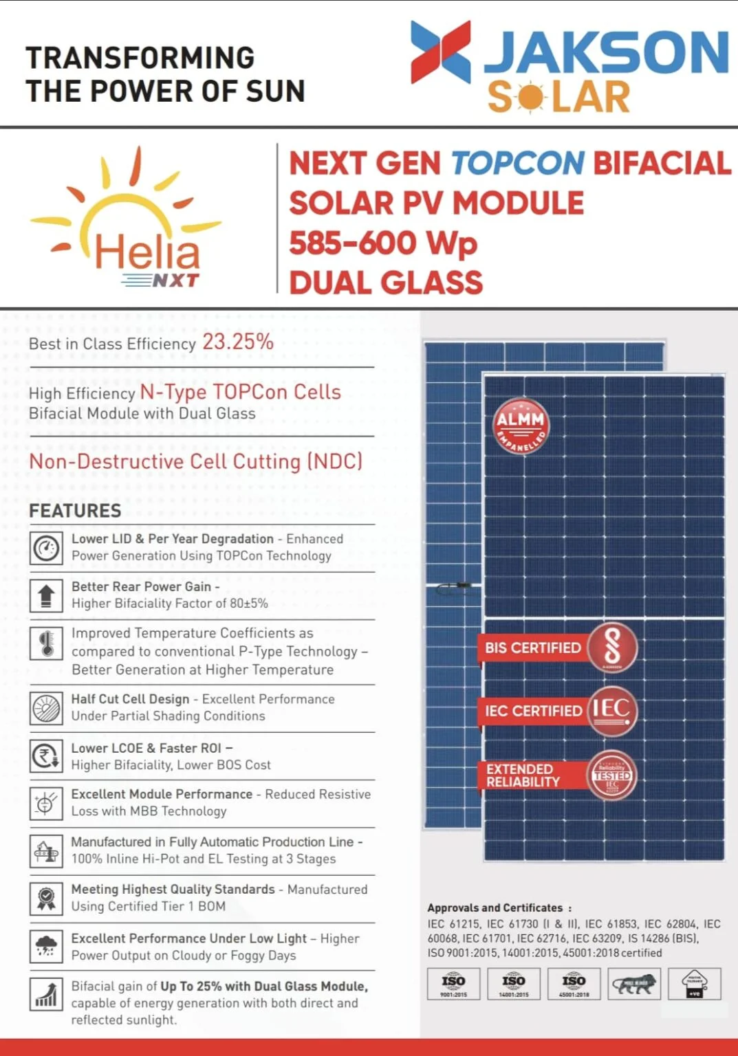 585 600 solar NEXT GEN TopCon Bifacial PV Module
