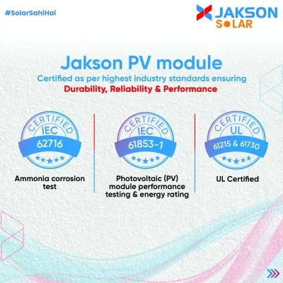 Jakson Solar Modules Certified for Top Performance 4